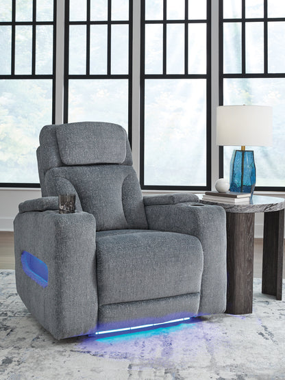 Ocala Furniture Outlet - Ashley Furniture - Studio Cave Living Room - PWR Recliner/ADJ Headrest / Steel - PC4980213