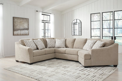 Ocala Furniture Outlet - Ashley Furniture - Brogan Bay Sectional - LAF 3-Piece Sectional with Cuddler / Cork - 52705S1