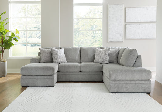 Ocala Furniture Outlet - Ashley Furniture - Casselbury Sectional - RAF 2-Piece Sectional with Chaise / Cement - 52906S2