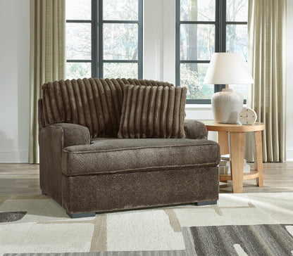 Ocala Furniture Outlet - Ashley Furniture - Aylesworth Living Room - Chair and a Half / Chocolate - 5370223