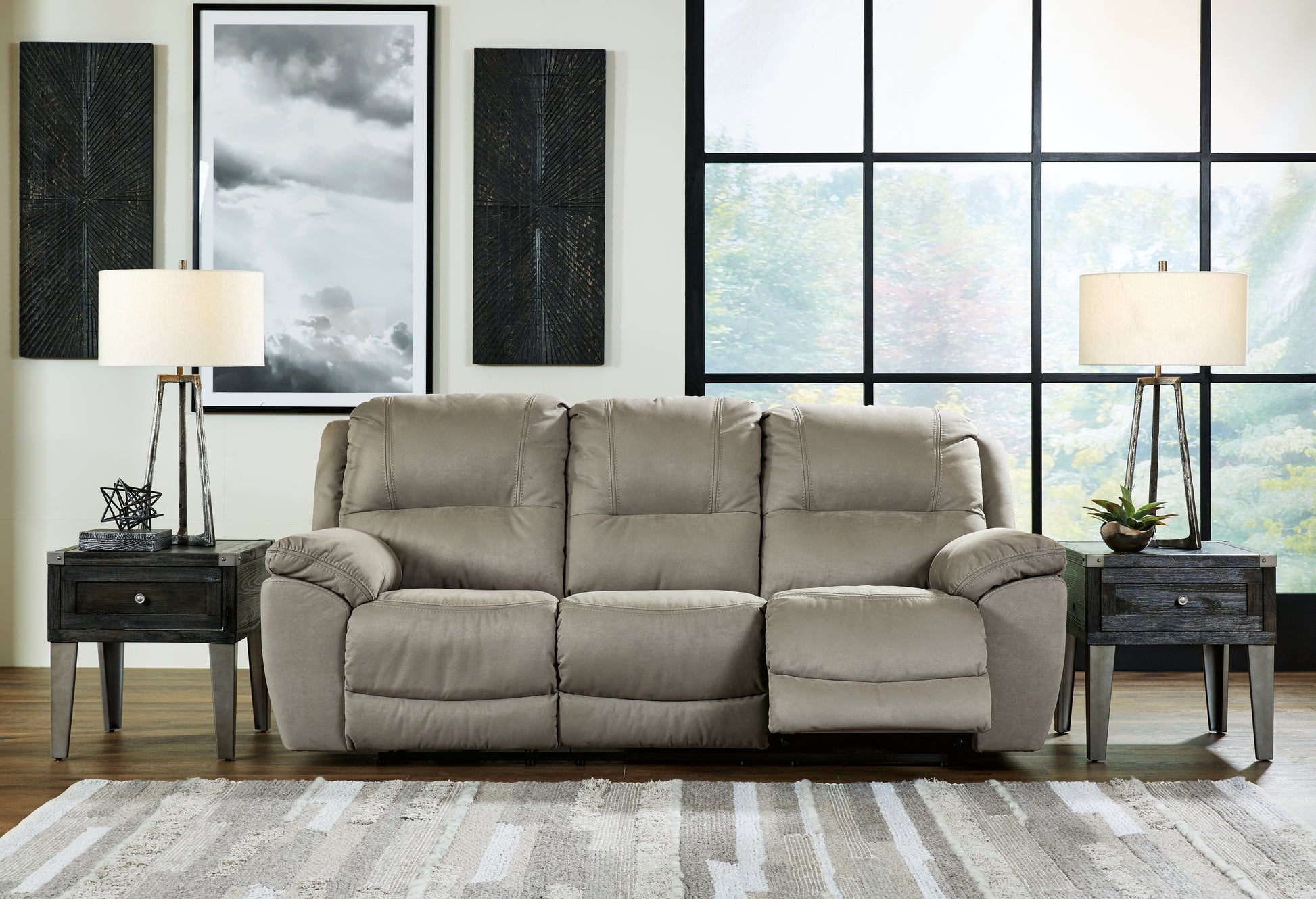 Ocala Furniture Outlet - Ashley Furniture - Next-Gen Gaucho Living Room - DBL Rec Loveseat w/Console / Putty - 5420394