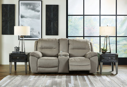 Ocala Furniture Outlet - Ashley Furniture - Next-Gen Gaucho Living Room - DBL REC PWR Loveseat w/Console / Putty - 5420396