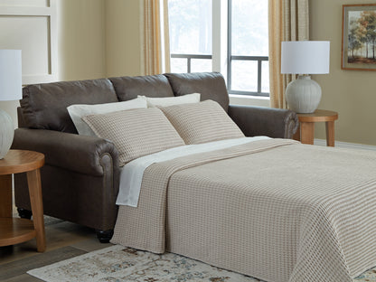 Ocala Furniture Outlet - Ashley Furniture - Roxmere Living Room - Queen Sofa Sleeper / Umber - 5550339