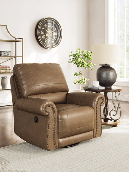 Ocala Furniture Outlet - Ashley Furniture - Chasemore Living Room - Swivel Glider Recliner / Earth - PC5590261