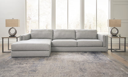Ocala Furniture Outlet - Ashley Furniture - Amiata Sectional - RAF 2-Piece Sectional with Chaise / Glacier - 57404S1