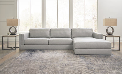 Ocala Furniture Outlet - Ashley Furniture - Amiata Sectional - RAF 2-Piece Sectional with Chaise / Glacier - 57404S1