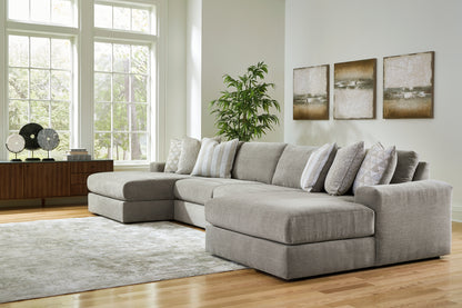 Ocala Furniture Outlet - Ashley Furniture - Avaliyah Sectional - RAF 4-Piece Double Chaise Sectional / Ash - 58103S11