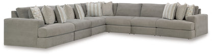 Ocala Furniture Outlet - Ashley Furniture - Avaliyah Sectional - RAF 7-Piece Sectional / Ash - 58103S8