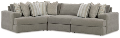 Ocala Furniture Outlet - Ashley Furniture - Avaliyah Sectional - RAF 4-Piece Sectional / Ash - 58103S5