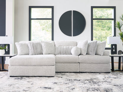 Ocala Furniture Outlet - Ashley Furniture - Cuddle Plush Sectional - 3-Piece Sectional with Chaise / Arctic - PC59106S7