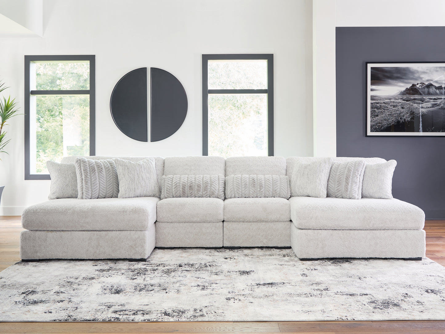 Ocala Furniture Outlet - Ashley Furniture - Cuddle Plush Sectional - RAF 10-Piece Sectional / Arctic - PC59106S10