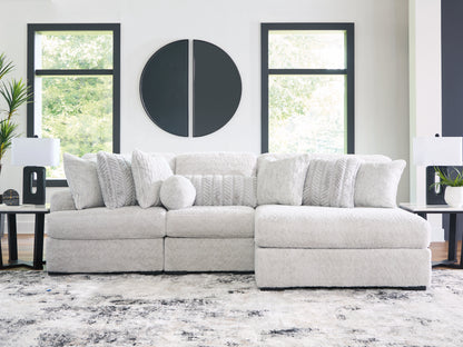 Ocala Furniture Outlet - Ashley Furniture - Cuddle Plush Sectional - RAF 3-Piece Sectional with Chaise / Arctic - PC59106S1