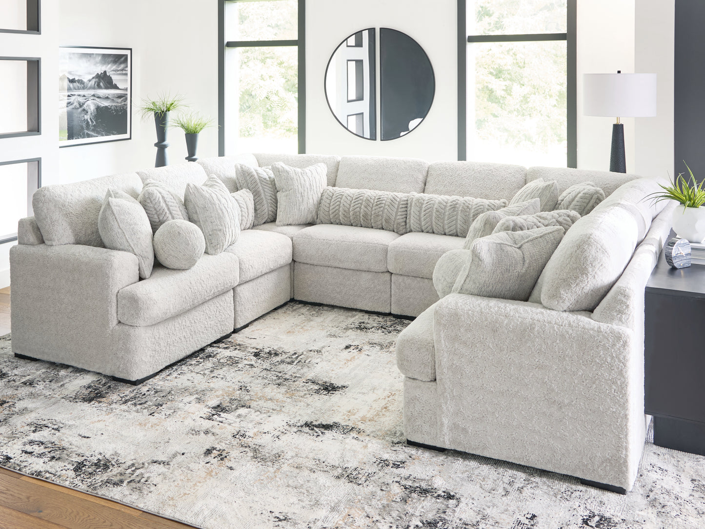 Ocala Furniture Outlet - Ashley Furniture - Cuddle Plush Sectional - RAF 8-Piece Sectional / Arctic - PC59106S6