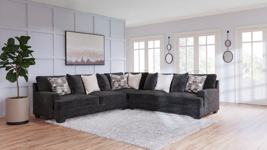 Ocala Furniture Outlet - Ashley Furniture - Lavernett Sectional - LAF 4-Piece Sectional / Charcoal - 59603S2