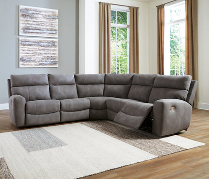 Ocala Furniture Outlet - Ashley Furniture - Next-Gen DuraPella Sectional - 5-Piece Power Reclining Sectional / Slate - 61003S6