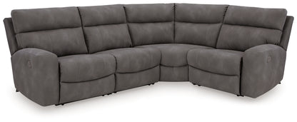 Ocala Furniture Outlet - Ashley Furniture - Next-Gen DuraPella Sectional - 4-Piece Power Reclining Sectional / Slate - 61003S4