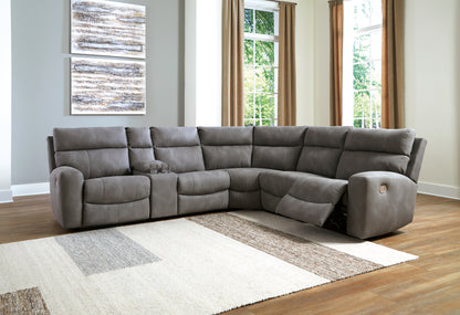 Ocala Furniture Outlet - Ashley Furniture - Next-Gen DuraPella Sectional - 6-Piece Power Reclining Sectional / Slate - 61003S7