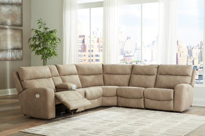 Ocala Furniture Outlet - Ashley Furniture - Next-Gen DuraPella Sectional - 6-Piece Power Reclining Sectional / Sand - 61004S7