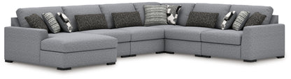 Ocala Furniture Outlet - Ashley Furniture - Bealton Sectional - RAF 6-Piece Sectional with Chaise / Salt and Pepper - 61305S13