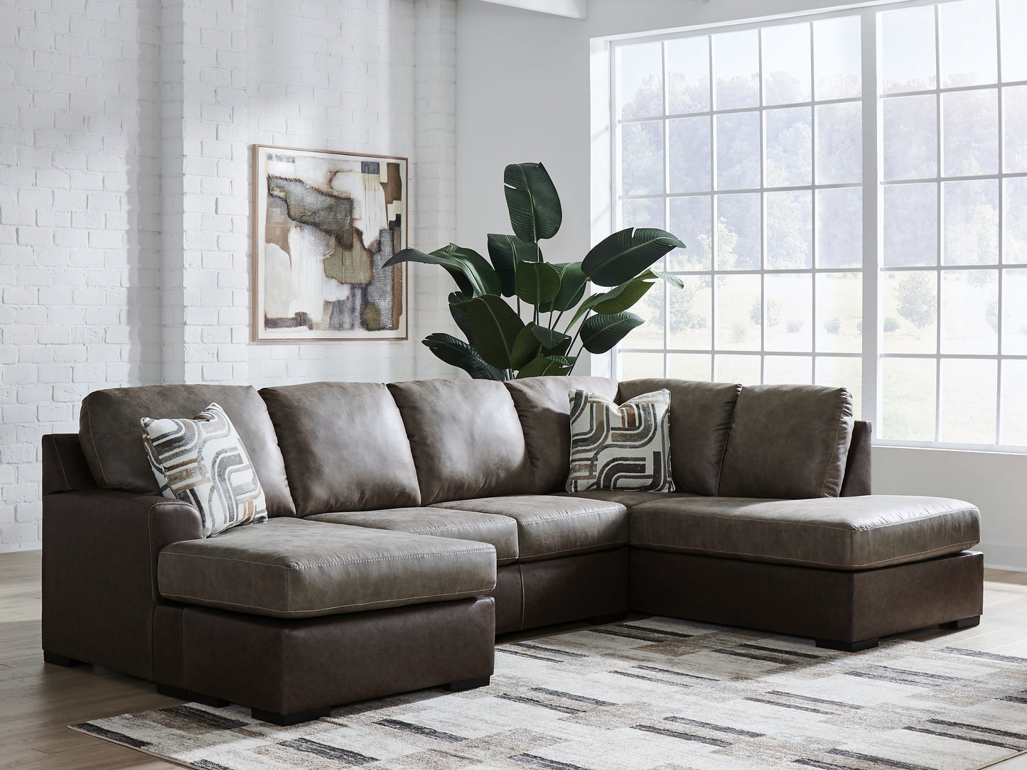 Ocala Furniture Outlet - Ashley Furniture - Castille Way Sectional - LAF 2-Piece Sectional with Chaise / Fossil - PC62703S2