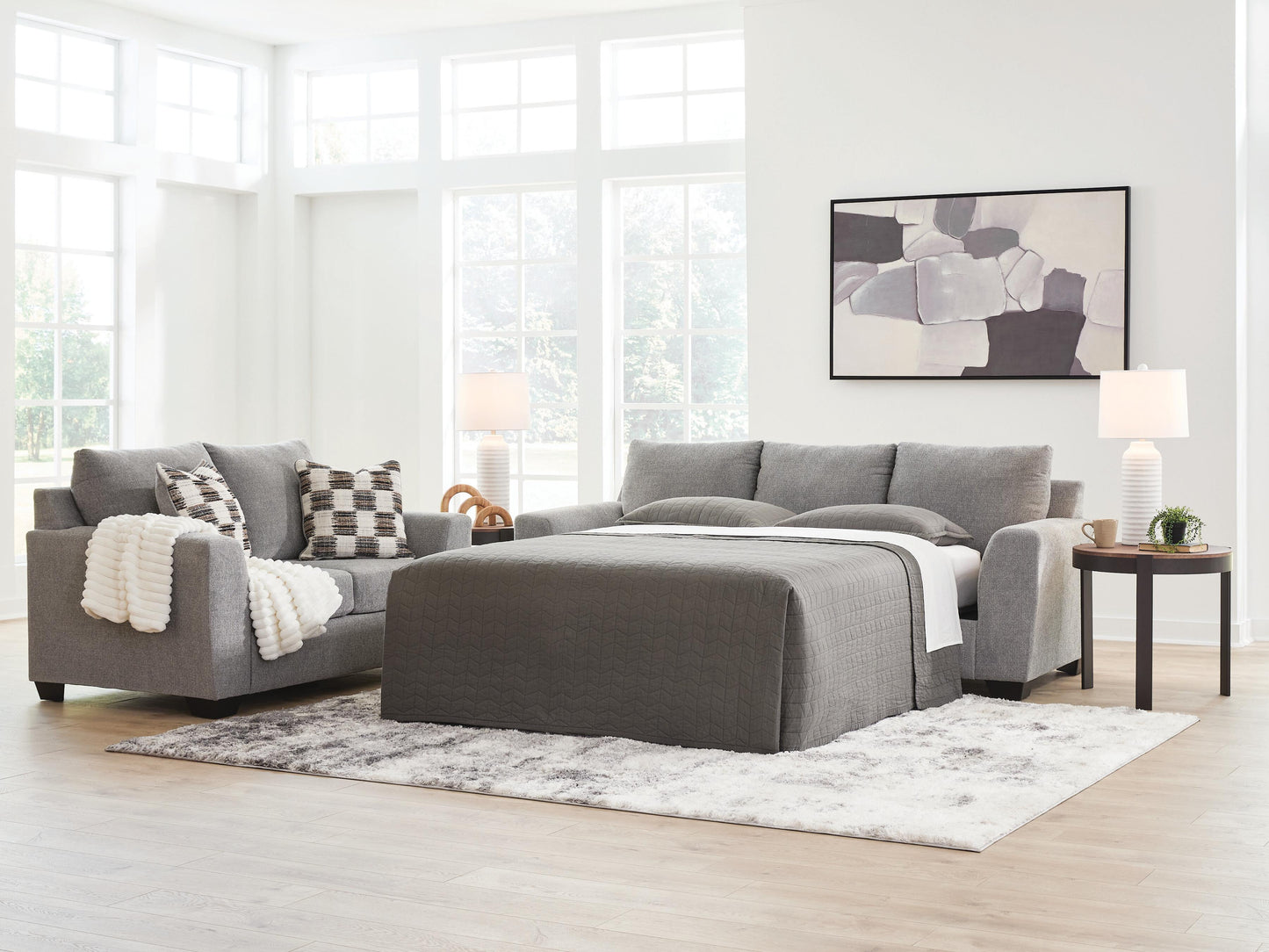 Ocala Furniture Outlet - Ashley Furniture - Loreo Living Room - Queen Sofa Sleeper / Flint - 6310339