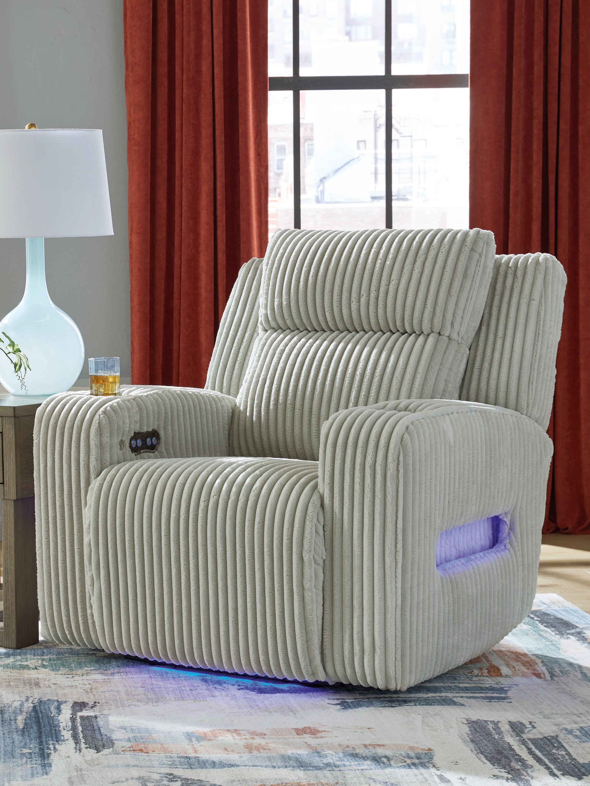 Ocala Furniture Outlet - Ashley Furniture - Forest Lake Living Room - PWR Recliner/ADJ Headrest / Alloy - PC6420313
