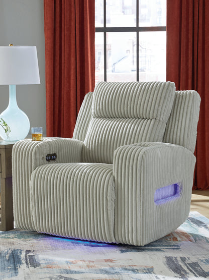 Ocala Furniture Outlet - Ashley Furniture - Forest Lake Living Room - PWR Recliner/ADJ Headrest / Alloy - PC6420313