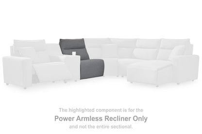 Ocala Furniture Outlet - Ashley Furniture - ModMax II Sectional - PWR Armless REC w/ADJ Headrest / Salt and Pepper - 6590631