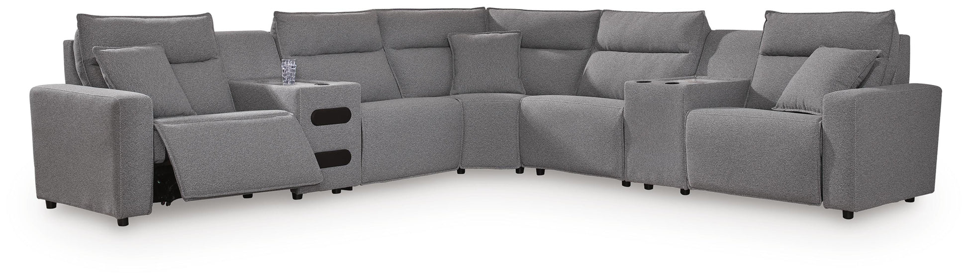 Ocala Furniture Outlet - Ashley Furniture - Modmax II 7-Piece Power Reclining Sectional with Audio Consoles - 7-Piece Power Reclining Sectional with Audio Consoles - 65906S48