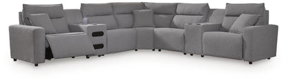 Ocala Furniture Outlet - Ashley Furniture - Modmax II 7-Piece Power Reclining Sectional with Audio Consoles - 7-Piece Power Reclining Sectional with Audio Consoles - 65906S48