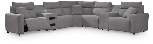 Ocala Furniture Outlet - Ashley Furniture - Modmax II 7-Piece Power Reclining Sectional with Audio Consoles - 7-Piece Power Reclining Sectional with Audio Consoles - 65906S48