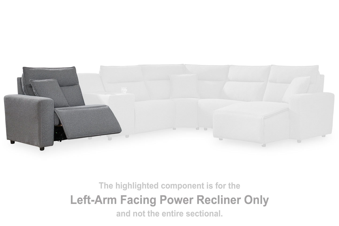 Ocala Furniture Outlet - Ashley Furniture - ModMax II Sectional - LAF Zero Wall Power Recliner / Salt and Pepper - 6590658