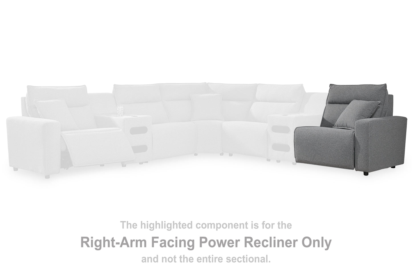 Ocala Furniture Outlet - Ashley Furniture - ModMax II Sectional - RAF Zero Wall Power Recliner / Salt and Pepper - 6590662