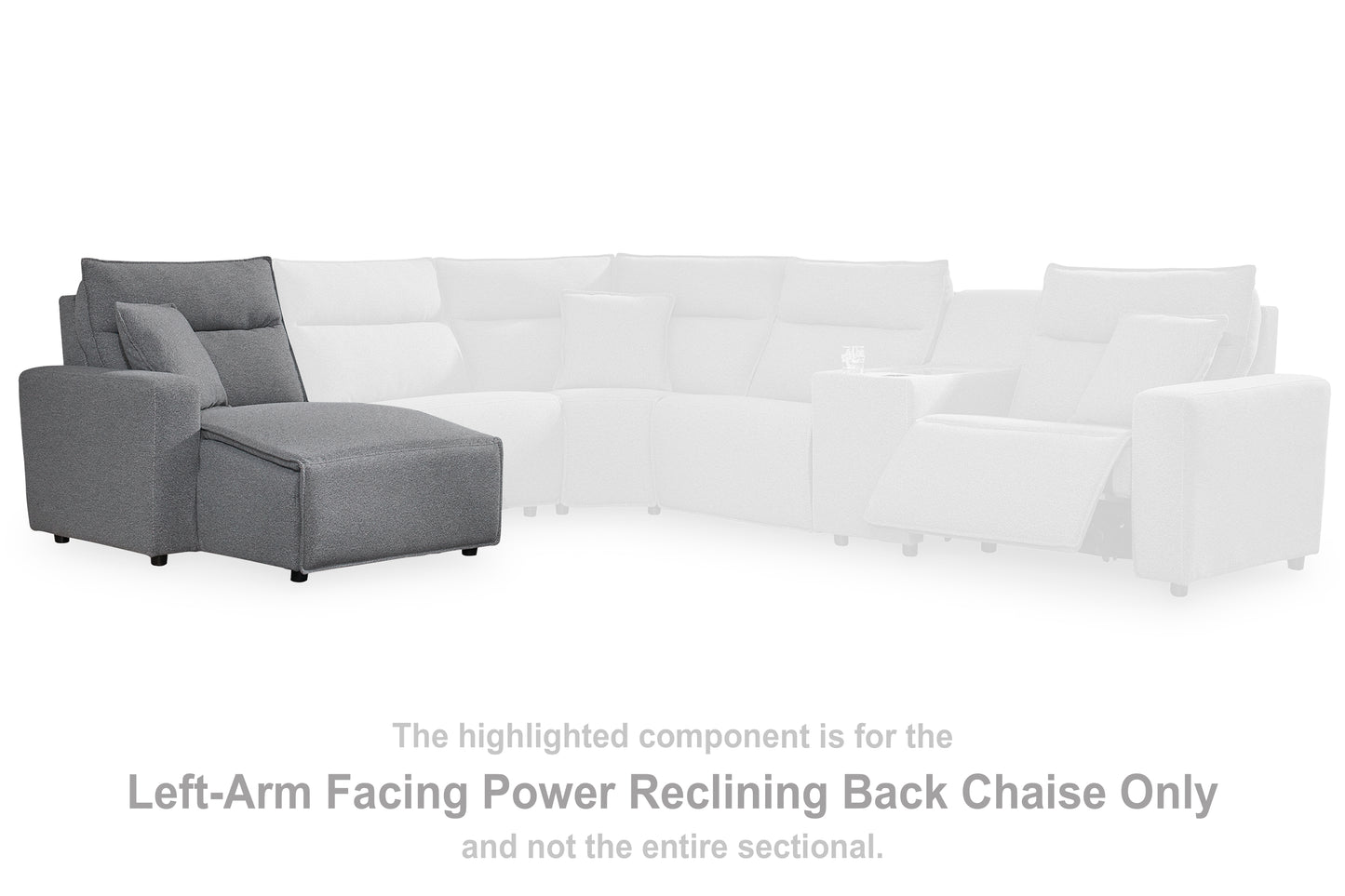 Ocala Furniture Outlet - Ashley Furniture - ModMax II Sectional - LAF Press Back Power Chaise / Salt and Pepper - 6590679