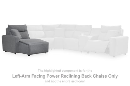 Ocala Furniture Outlet - Ashley Furniture - ModMax II Sectional - LAF Press Back Power Chaise / Salt and Pepper - 6590679