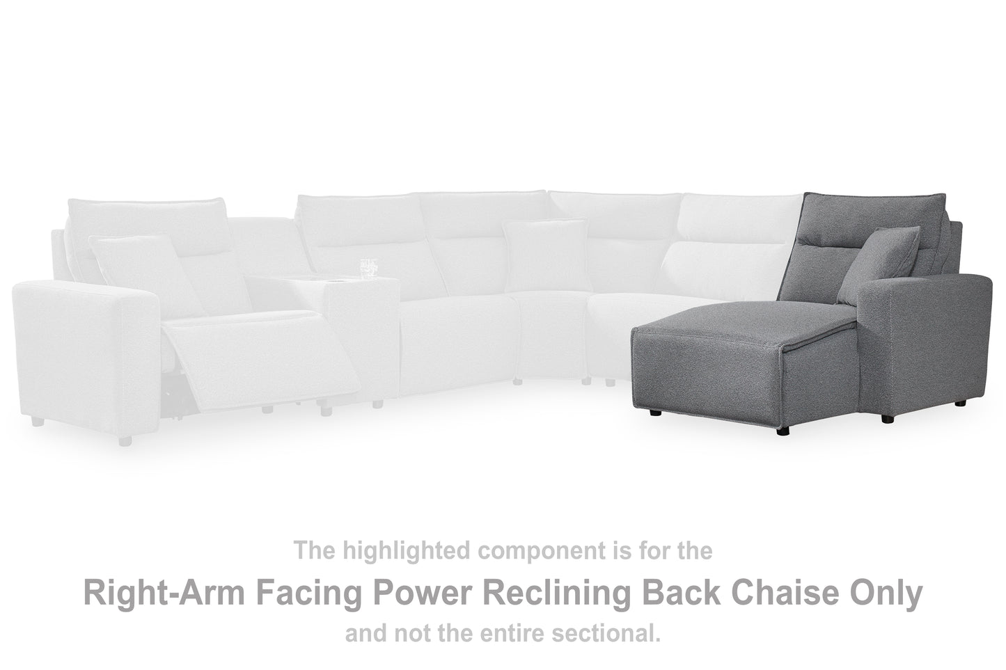 Ocala Furniture Outlet - Ashley Furniture - ModMax II Sectional - RAF Press Back Power Chaise / Salt and Pepper - 6590697