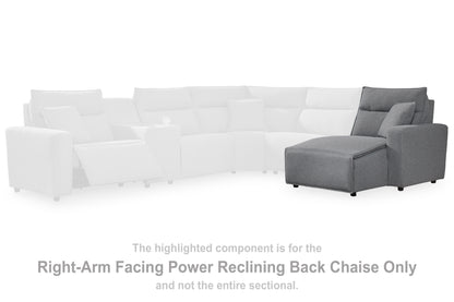 Ocala Furniture Outlet - Ashley Furniture - ModMax II Sectional - RAF Press Back Power Chaise / Salt and Pepper - 6590697