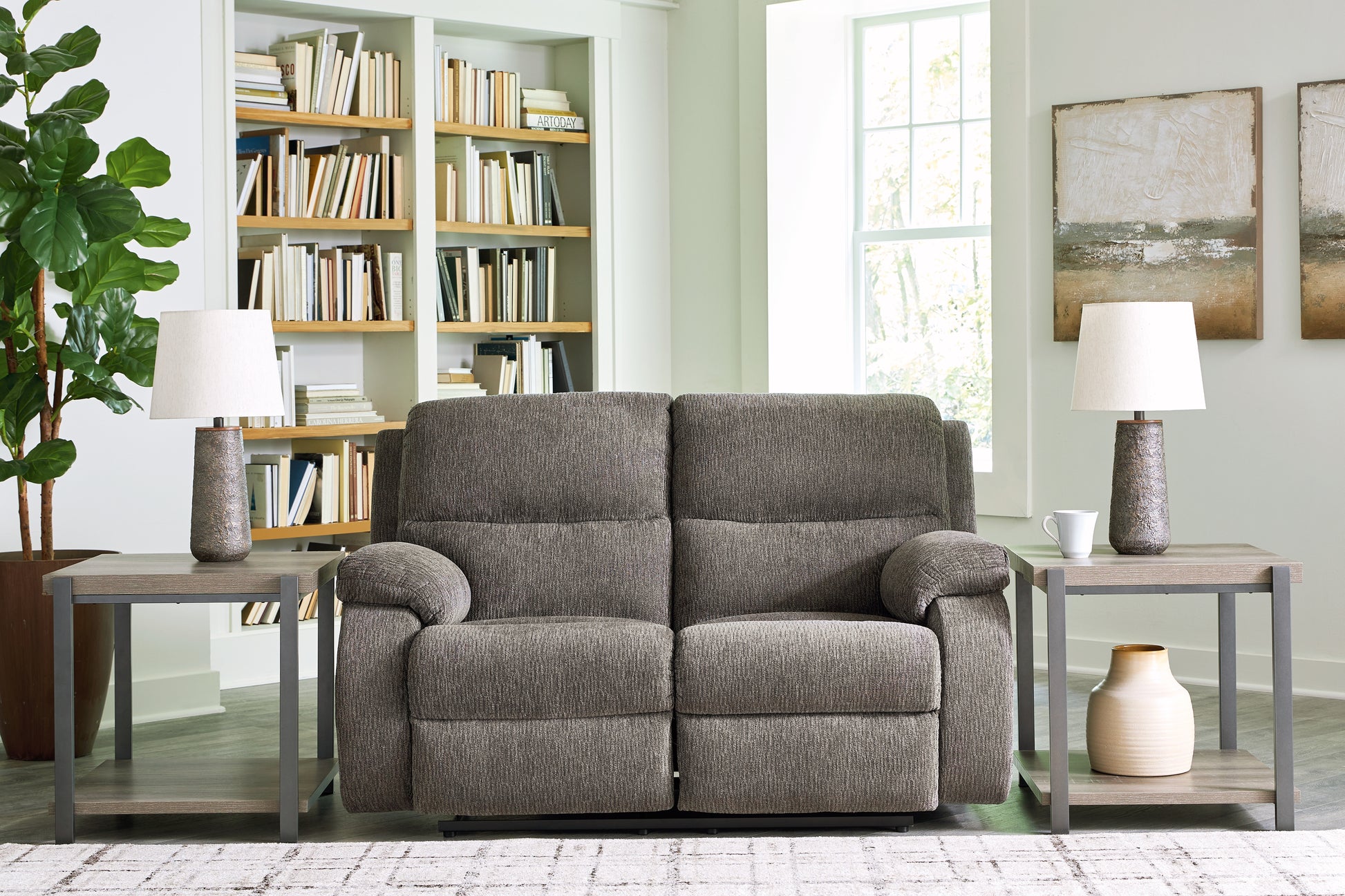 Ocala Furniture Outlet - Ashley Furniture - Scranto Living Room - Reclining Loveseat / Brindle - 6650286