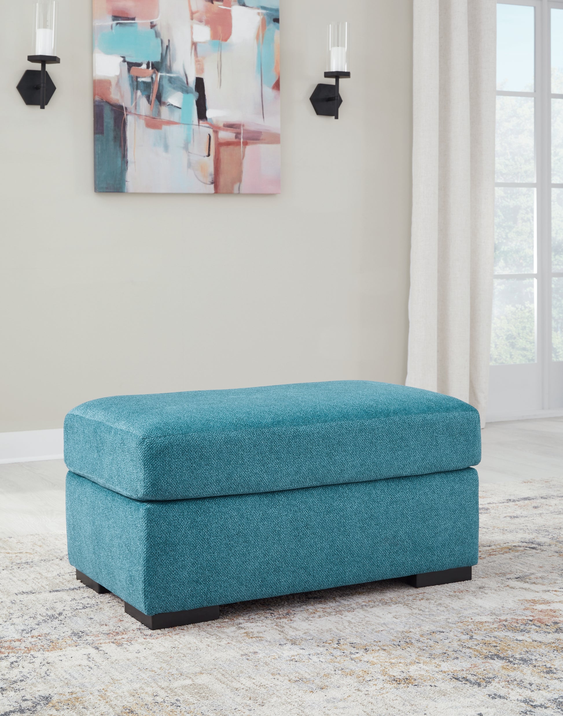 Ocala Furniture Outlet - Ashley Furniture - Keerwick Living Room - Ottoman / Teal - 6750714