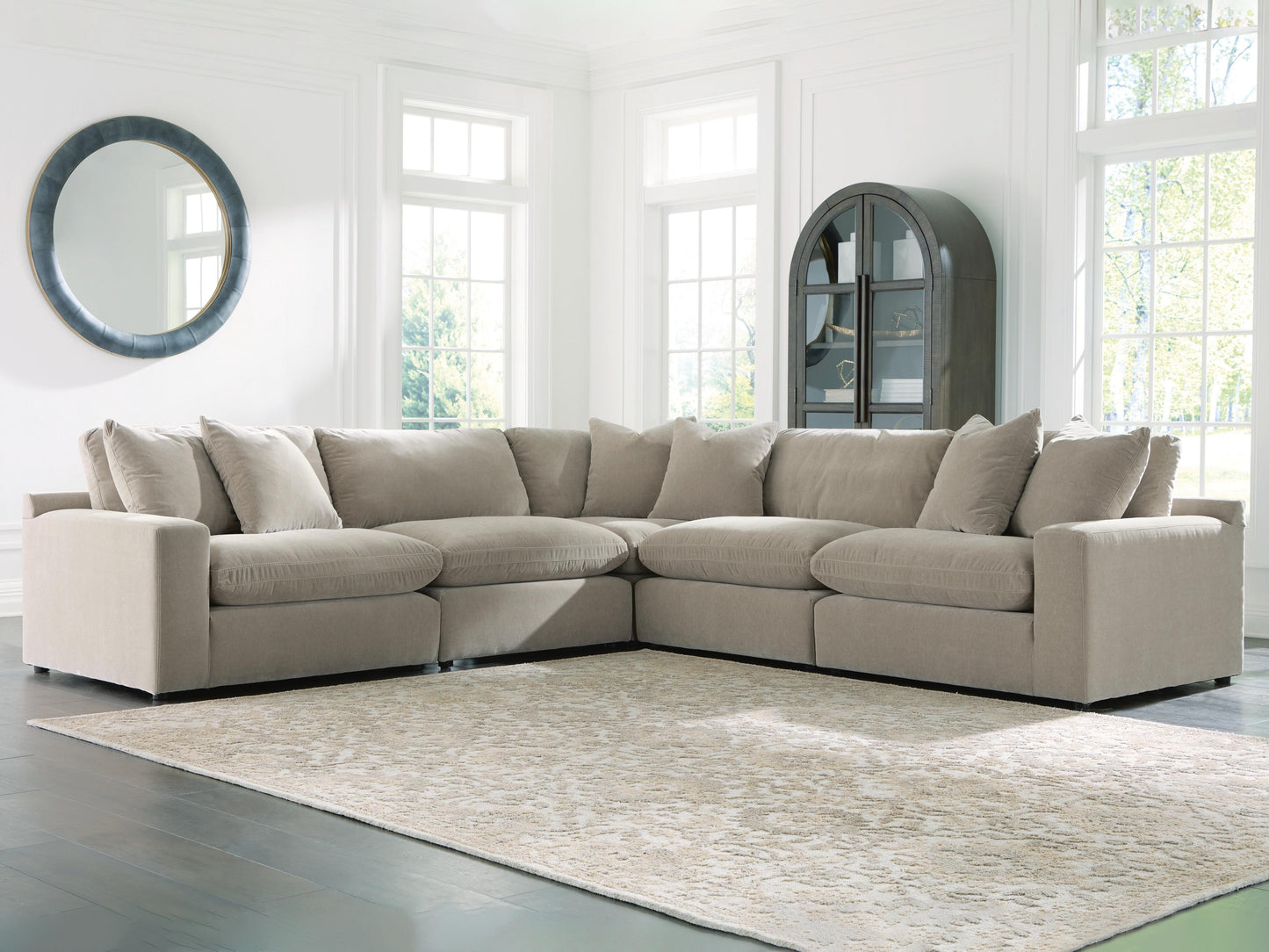 Ocala Furniture Outlet - Ashley Furniture - Maxton Heights Sectional - RAF 5-Piece Sectional / Pebble - 67808S4