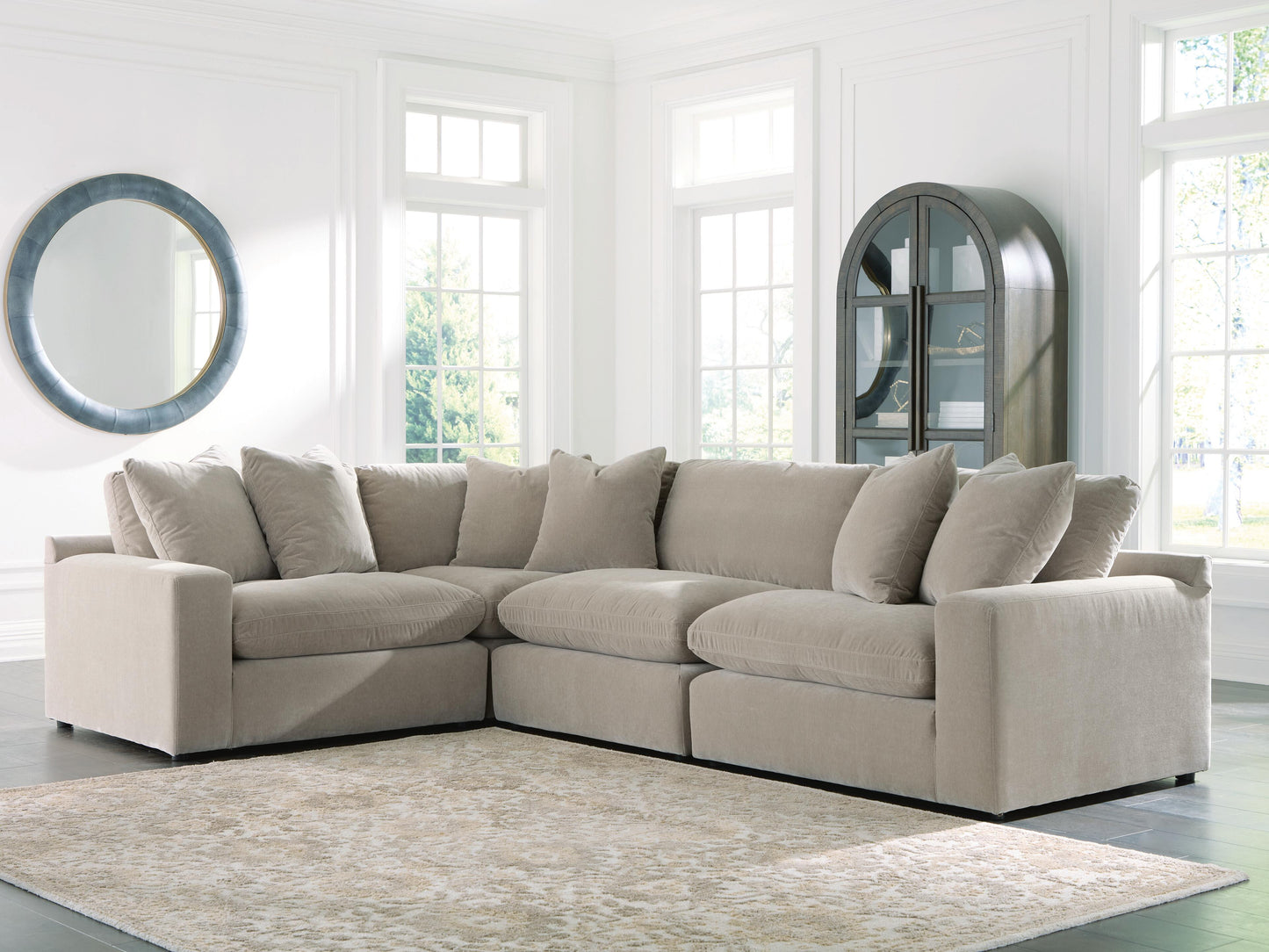 Ocala Furniture Outlet - Ashley Furniture - Maxton Heights Sectional - RAF 4-Piece Sectional / Pebble - 67808S3