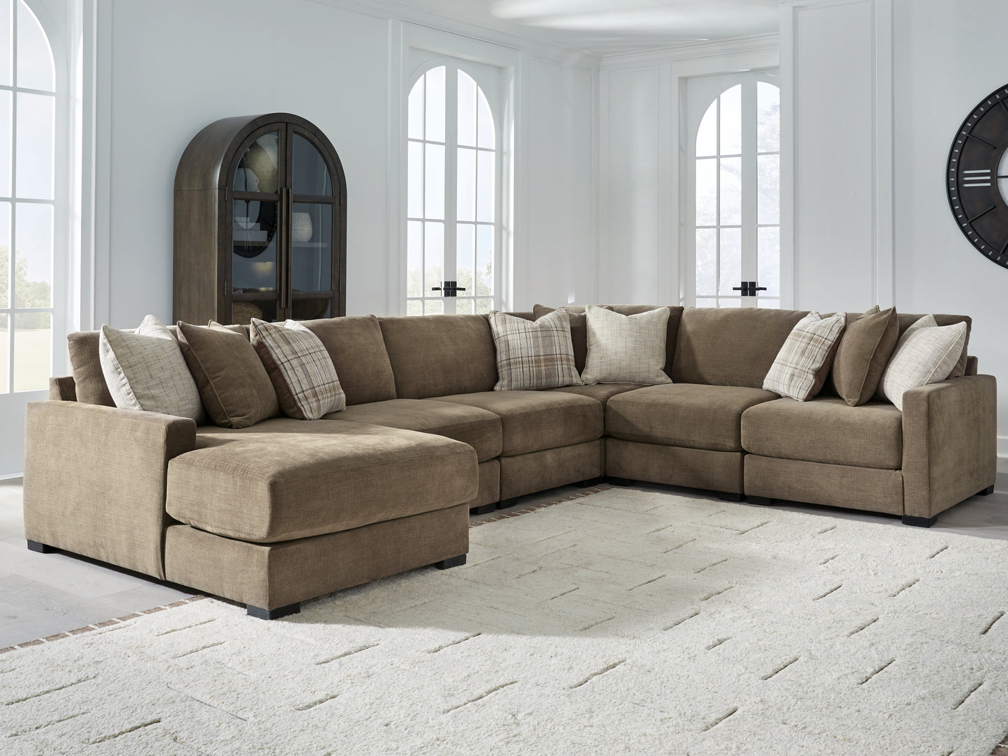 Ocala Furniture Outlet - Ashley Furniture - Camellia-Court Sectional - 6-Piece Sectional with Chaise / Coffee - 68207S14
