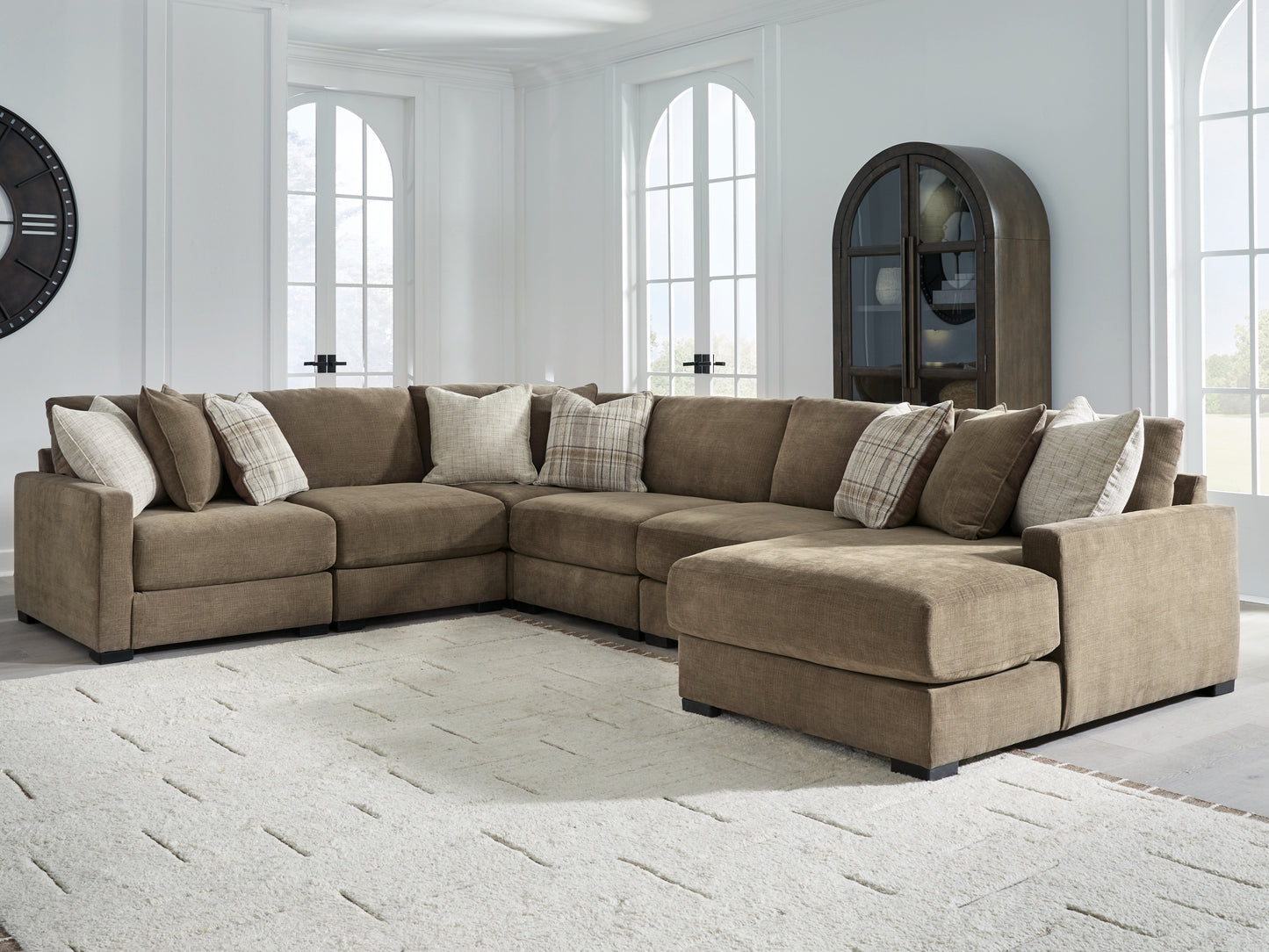 Ocala Furniture Outlet - Ashley Furniture - Camellia-Court Sectional - RAF 6-Piece Sectional with Chaise / Coffee - 68207S15