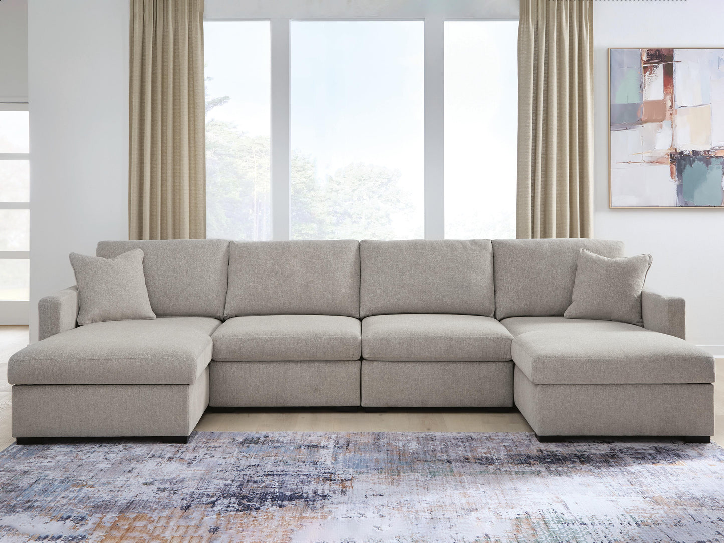 Ocala Furniture Outlet - Ashley Furniture - ModMax Luxe Sectional - RAF 4-Piece Double Chaise Sectional - 68605S16