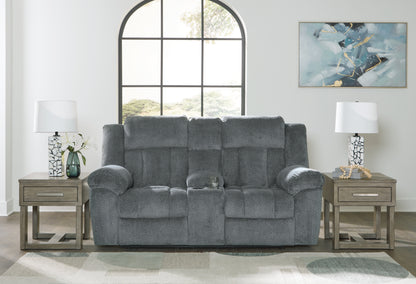 Ocala Furniture Outlet - Ashley Furniture - Tip-Off Living Room - PWR REC Loveseat/CON/ADJ HDRST / Slate - 6930418