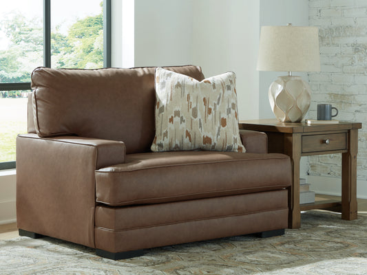 Ocala Furniture Outlet - Ashley Furniture - VillaCourt Living Room - Chair and a Half / Caramel - 7490923