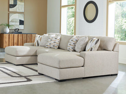 Ocala Furniture Outlet - Ashley Furniture - Laurelgrove Sectional - RAF 3-Piece Double Chaise Sectional / Pebble - 75105S7