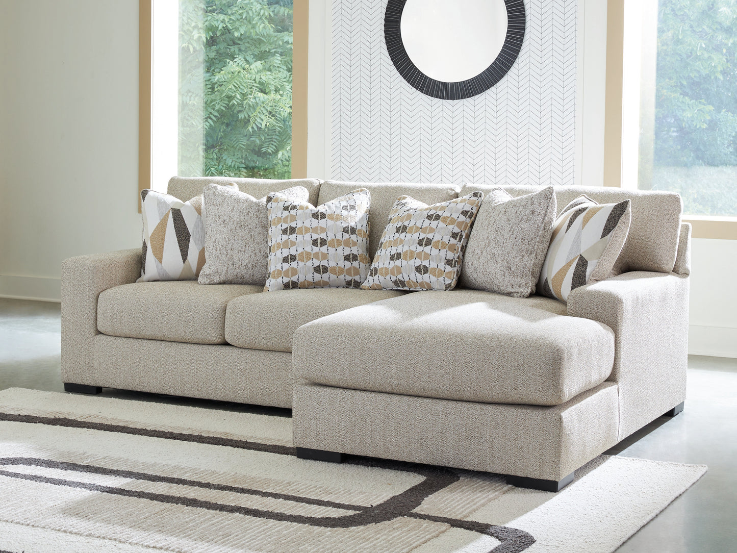 Ocala Furniture Outlet - Ashley Furniture - Laurelgrove Sectional - RAF 2-Piece Sectional Sofa Chaise / Pebble - 75105S3
