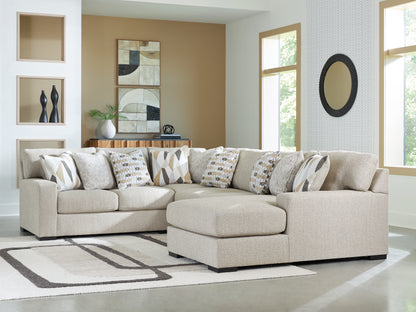 Ocala Furniture Outlet - Ashley Furniture - Laurelgrove Sectional - RAF 4-Piece Sectional with Chaise / Pebble - 75105S2