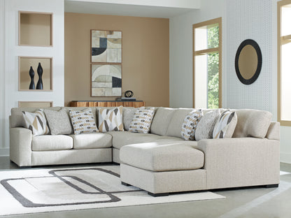 Ocala Furniture Outlet - Ashley Furniture - Laurelgrove Sectional - RAF 5-Piece Sectional with Chaise / Pebble - 75105S12